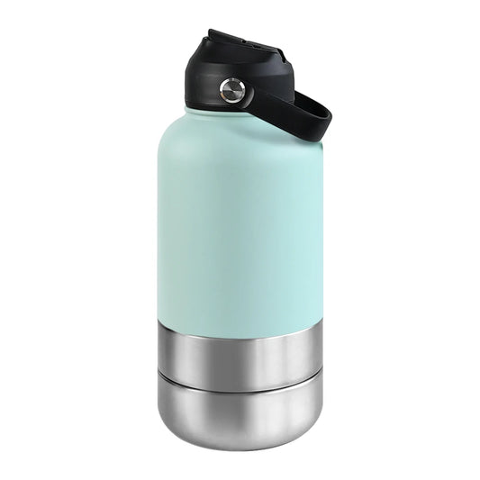 Insulated Travel Bottle for Dogs – With Water & Food Bowl